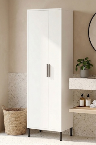 Yurudesign Daisy Çok Amaçlı Dolap, Vileda Banyo Dolabı Beyaz Dy1- Çok Renkli