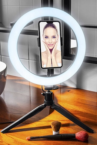 Ring Light Sürekli Işık 8 Inch Halka Işık Youtuber Video Makyaj Kuaför Işığı 20 Cm