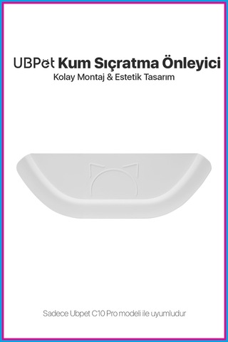 C10 Pro Kameralı Otomatik Akıllı Kedi Tuvaleti İçin Aparat/buffle, Kum Sıçratma Önleyici