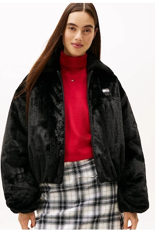 Tommy Hilfiger Tjw Suni Kürk Kadın Siyah Ceket Dw0dw21669bds Siyah