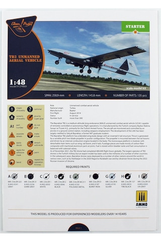 Clear Prop Models 4809 1/48 Ölçek, Tb.2, Silahlı İnsansız Hava Aracı, Plastik Model Kiti-55947