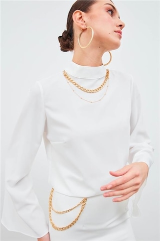 Sateen Kolye Detaylı Bluz 3067-1006 001