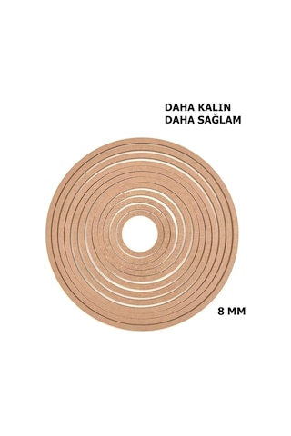 12'li Ham Mdf, 8mm Kalınlık, 30 Cm Kasnak, Boyanabilir Vidasız Kasnak, Makrome Halkası, Düş Kapanı