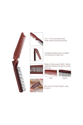 Lemestar Portatif Katlanabilir Saç Tarzı Combı: Isıya Dayanıklı Antistatik Abs+nilon, İnce-geniş Dişli, Saç Bakımı Ve Masaj Için