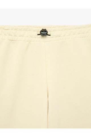 Koton Beli Lastikli Cepli Basic Oversize Jogger Eşofman Altı Ekru 7wkb40076tk
