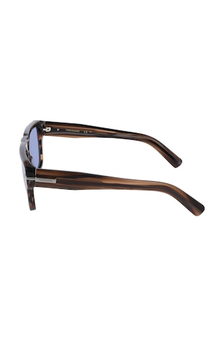 Salvatore Ferragamo Sf 2070s 216 56 Unisex Dikdörtgen Kırçıllı Kahverengi Kemik Güneş Gözlüğü Kahverengi