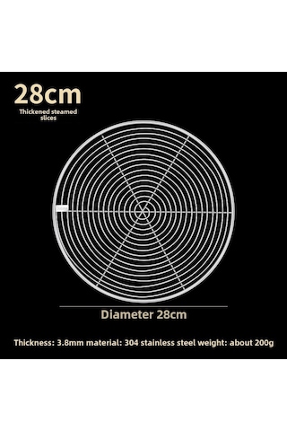 Monyee Gişe Ve Ev Kullanıma Uygun 304 Paslanmaz Çelik Kalın Tabaklı Buğulama Tepsisi - Temizliği Kolay Multifonksiyonel 28cm
