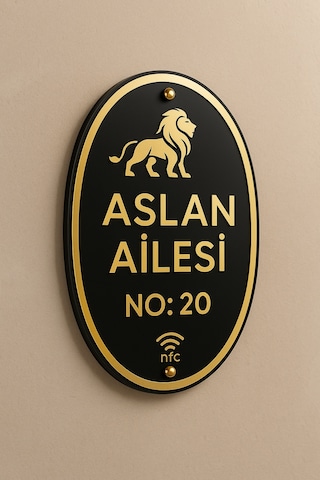 Nfc Akıllı Kapı İsimliği Siyah Premium Pleksi Kişiye Özel Tasarım