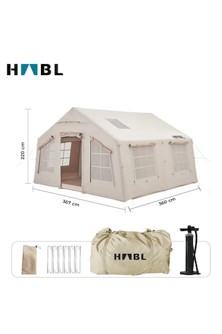 Habl 13 Kişilik 13.2m2 4 Mevsim Şişme Çadır 367 360 220cm Bej