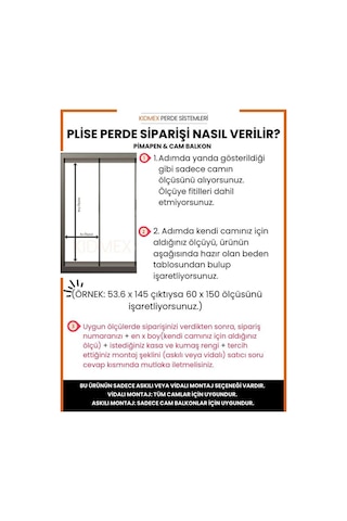 Krem Plise Katlanır Cam Balkon Perdesi - Ofis Perdesi - Mutfak Perdesi - Salon Perdesi - Krem