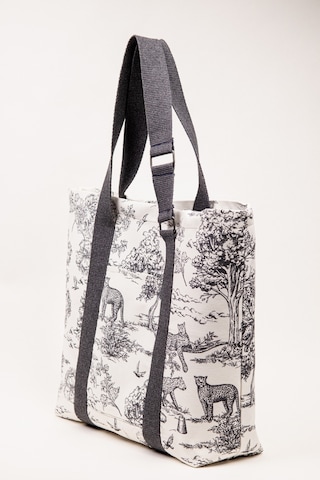 Fabric Craft Bag Plaj Çantası Kadın Omuz Çantası Duck Kumaş İçi Astarlı Mıknatıslı 50x43 Cm Gri