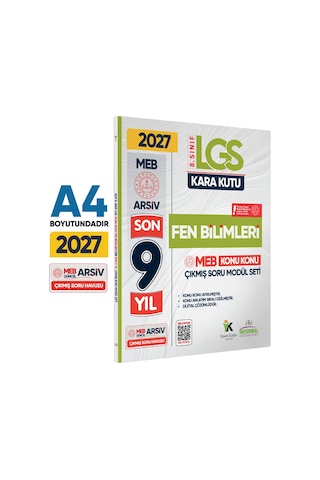 2026 LGS 8.Sınıf FEN BİLİMLERİ Karakutu MEB Çıkmış Soru Modülü Video/PDF Çözüm Konu Konu Son 9 Yıl -