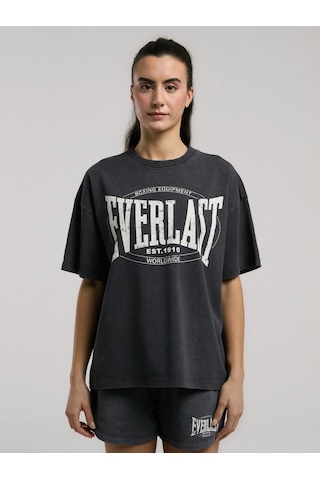 Everlast Authentic Boxing Wmn Oversize Antrasit Kadın Tişört Antrasit