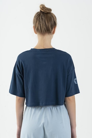 Maraton Comfort Kadın Bisiklet Yaka Navymelanj Crop Top Navymelanj