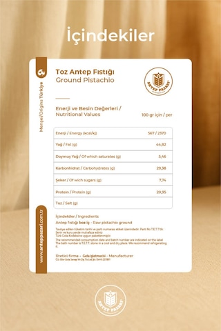 Toz Antep Fıstığı - 50 Gram Diğer