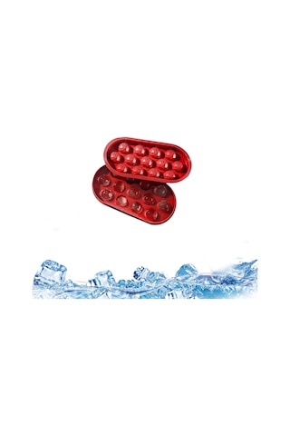 13 Bölmeli Kristal Tasarım Buz Topu Yapma Kalıbı Al4340 Kırmızı