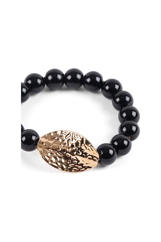 Siyah Taşlı Gold Detaylı Bileklik W26blk008 Uw26blk00810 Çok Renkli