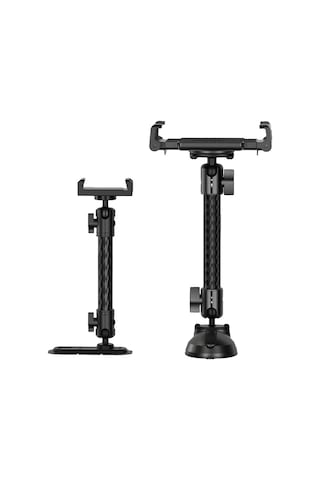 Araç Telefonu Dağı Uzatma Kolu Çift Mafsallı Döner Ayar Karbon Fiber Braketi Biyel, Model: 20mm Top Kafa İçin 140mm