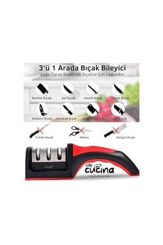 3 Açılı Profesyonel Bıçak Bileyici Elmas Seramik Tungsten Çelik El Bıçakları Bileme Kırmızı Siyah