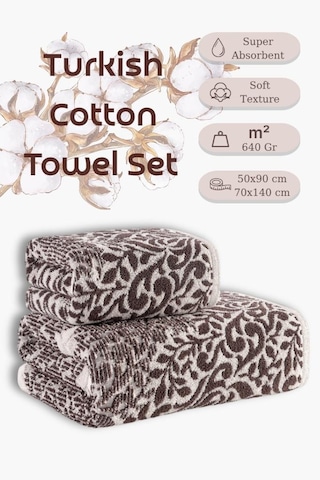 Jakarlı Havlu Set "karna Premium" Grande Havlu Seti 50x90 - 70x140 Cm A