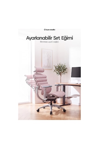 Rosso Ergonomik Çalışma Koltuğu - Pembe
