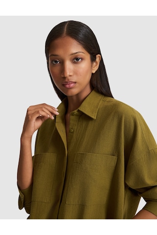 Pierre Cardin Kadın Haki Gömlek Desenli 50328624-vr027