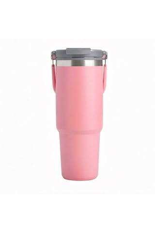 Microcase 900ml Pipetli El Tutacaklı Paslanmaz Çelik Termos Mug - Al5722 Pembe
