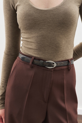 Eskitme Efektli Deri Kemer Kahverengi Kahverengi