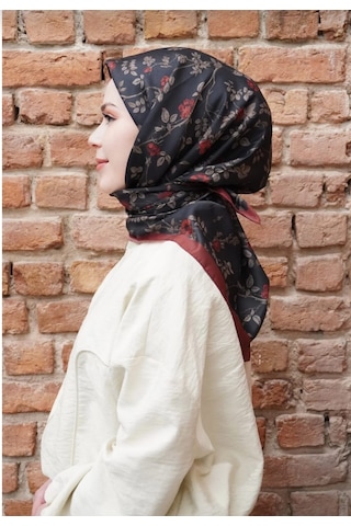 Efdal Şal Eşarp Efdal Zeytin Desen Vual Soft Eşarp mavi