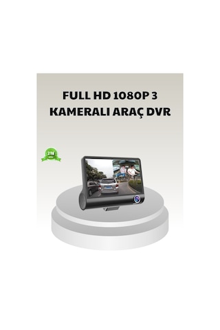 Araç Dvr Kamerası 3 Lü 170 Geniş Açılı Full Hd Ve Park Destekli