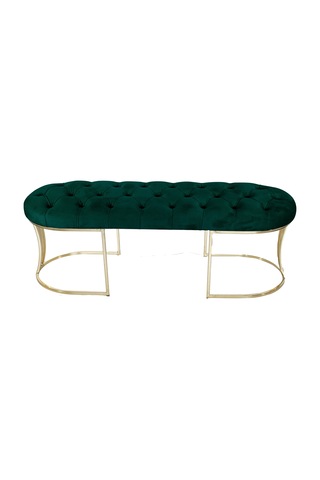 VİEGO GOLD YEŞİL-Kapitoneli Model Puf&Bench&Koltuk-Oturak-Uzun Makyaj Puff-Yatak Odası Ucu&Önü