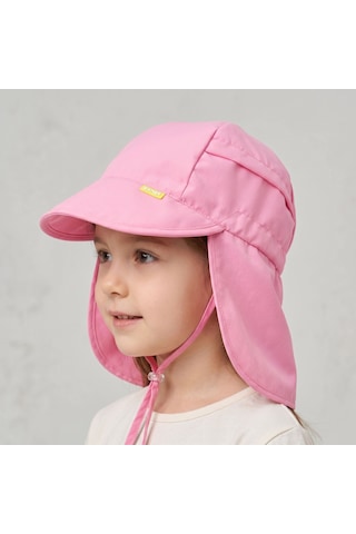 Ense Korumalı Boyundan Bağlamalı Uv 50 Güneş Koruyucu Terletmeyen Bebek Çocuk Deniz Şapkası Bnt7043 Pembe