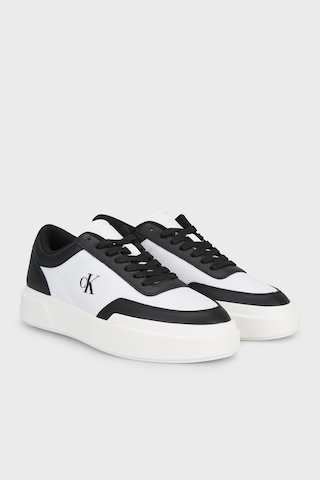 Calvin Klein Deri Logolu Sneaker Ayakkabı Hm0hm0232601w Erkek Ayakkabı Hm0hm02326 01w Beyaz-siyah