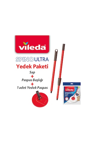 Vileda Vld0000000437 Spino Ultra Yedek Sap + Başlık + Yedek Paspas Paketi Vileda