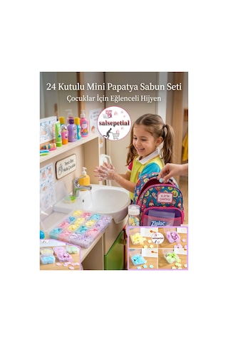 24 Lü Kutulu 2400 Adet Çiçek Kokulu Mini El Sabunu Eriyen Mini Kağıt El Sabunu Dezenfektan Öğrenci Diğer