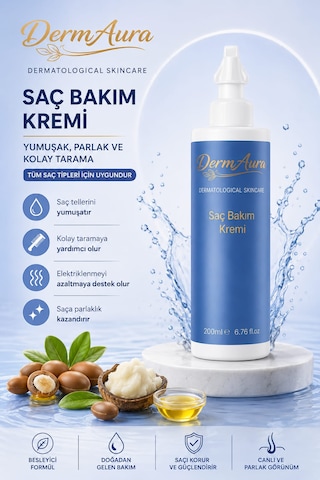 Dermaura Onarıcı Saç Bakım Kremi Yumuşatıcı & Kolay Tarama Etkili 200 Ml