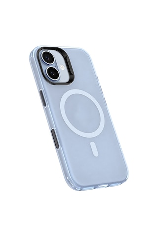 Apple Uyumlu iPhone 17  Kılıf M-safe Şarj Özellikli Benks Lucid Armor Magnetik Kapak Açık Mavi Açik Mavi
