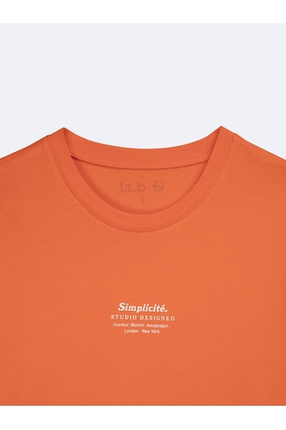 LTB Minimal Baskılı Relaxed Kırmızı T-shırt