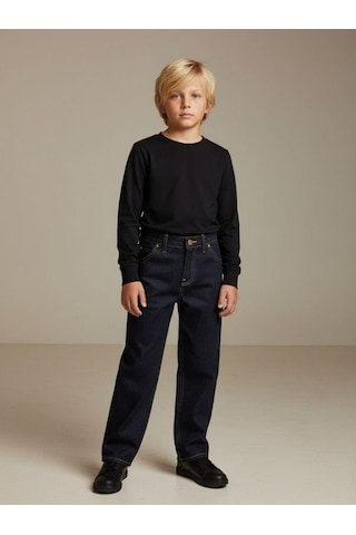 Zekids Erkek Çocuk Geniş Paça Denim Pantolon-16640 Renkli