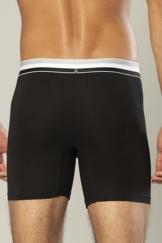 Erdem Siyah Pamuk Elastan Uzun Boxer 1415 Siyah