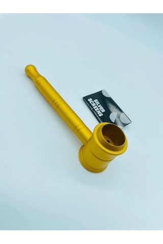Alcan Metal Pipo Sarı 2 Parça Süzgeçli Pipe 10 CM