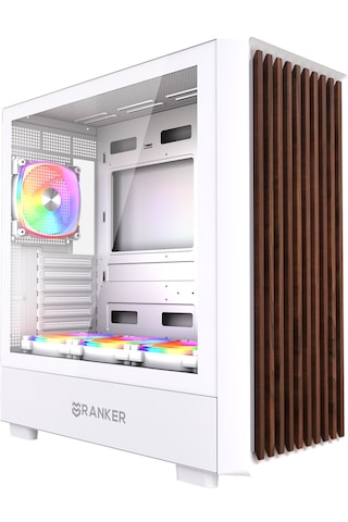 Ranker Lyra Wood White Argb Tempered Glass Usb 3.0 Type-c Atx Mid Tower Kasa