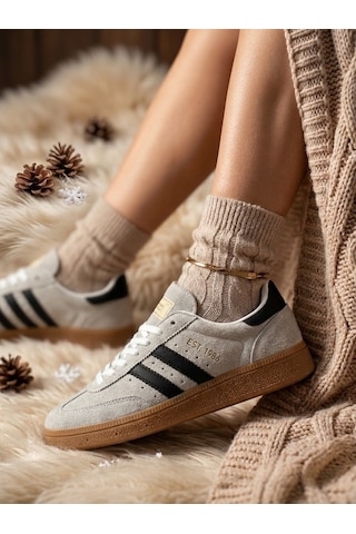 Cool Kids Genç Unisex Kışlık Su Geçirmez Kaydırmaz Hafif Kauçuk Taban Rahat Deri Spor Ayakkabı Buz Gri