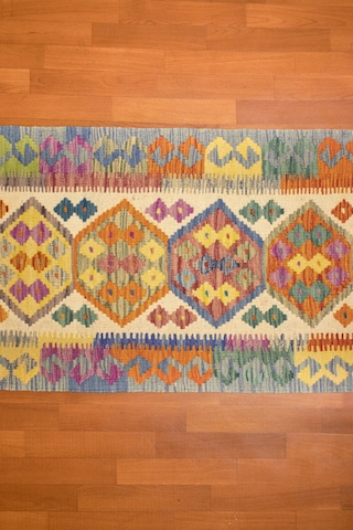 El Dokuma Afgan Yolluk Kilim 100% Yün Kök Boya Elsanat Eserı İle Harıka Desenlı Çok Renkli