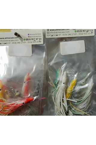 Top Arkası-8Cm Ahtopot-Silikon-Hazırtakım Iğne 1 Paket 10 Adet