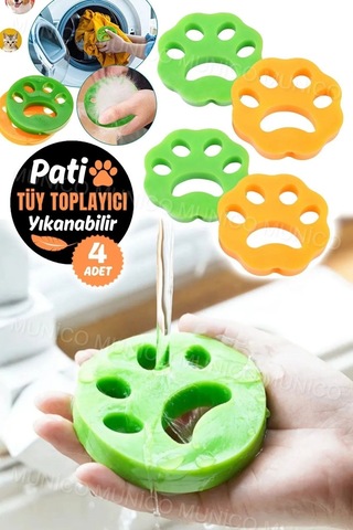 Pribor Kedi Köpek Tüyleri İçin Çamaşır Makinesi Tüy Temizle Yeniden Kullanılabilir 4 Adet