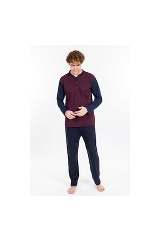 Erkek 1004 Jakarlı Süprem Pijama Takımı Bordo Bordo