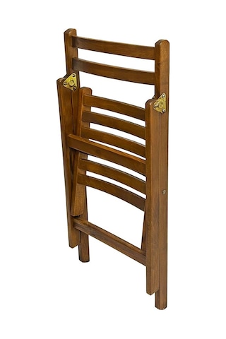 Burgaz Katlanır Ahşap Bahçe Balkon Sandalyesi -Kolçaksız Ahşap