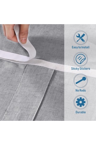 Lemestar "pencere Perdeleri 2'li Set - Güneş Korumalı, Gizlilik Sağlayan, Termal Keten Perde 66x172cm " Gri