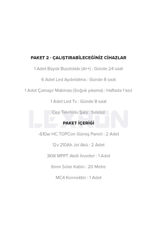 Lexron 3kw Bağ Evi Paket Sistem 1
